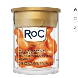 Roc Multi Correxion Revive + Glow Vitamin C Night Face Serum Capsules, 10 Ct